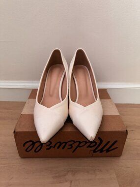 SAPPUN Yibre Stiletto Pumps Heel, White, Size 7/240mm, 7cm/2.7in